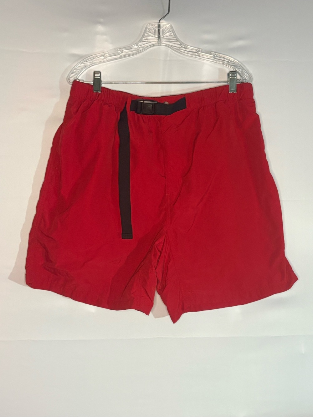 Vintage L.L. Bean Red Nylon Shorts with Elastic Belt